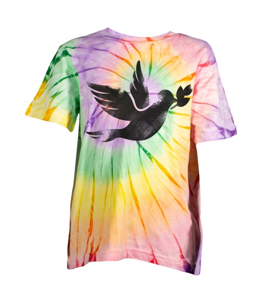 Vorderansicht Batik T-Shirt "Peace Dove" von himmelskoerper für Kinder